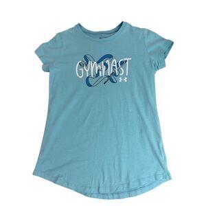 Medium Youth Under Armour Girls "Gymnast" Blue Tshirt Loose Fit